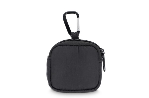 Pochette en nylon pour écouteurs 6,5 x 6 cm - Noir