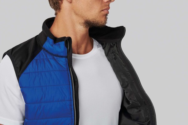 Dual-Fabric Sleeveless Sports Jacket - Dark Royal Blue / Black / XS