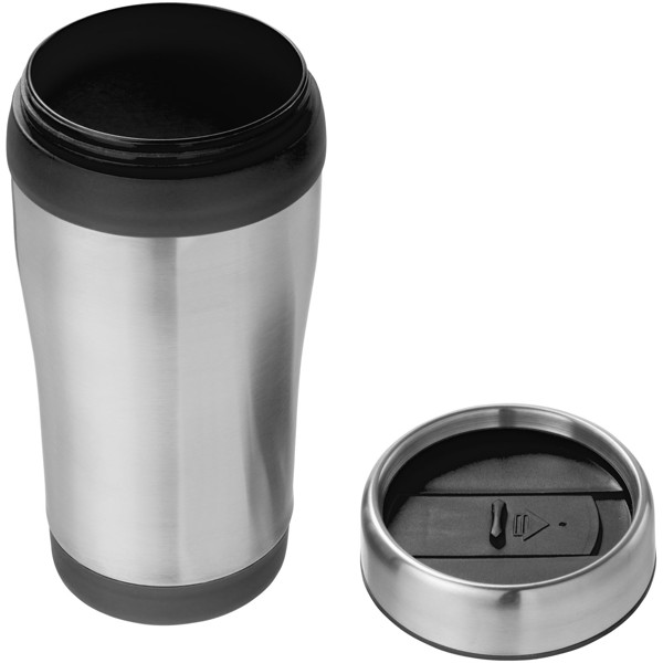 Mug isotherme Elwood 410ml - Argent / Noir