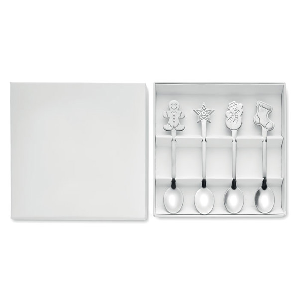 Set of 4 Christmas tea spoon Chip Set