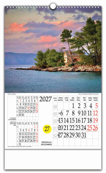 Zidni kalendar s rotacijskim krugom – Idemo na more
