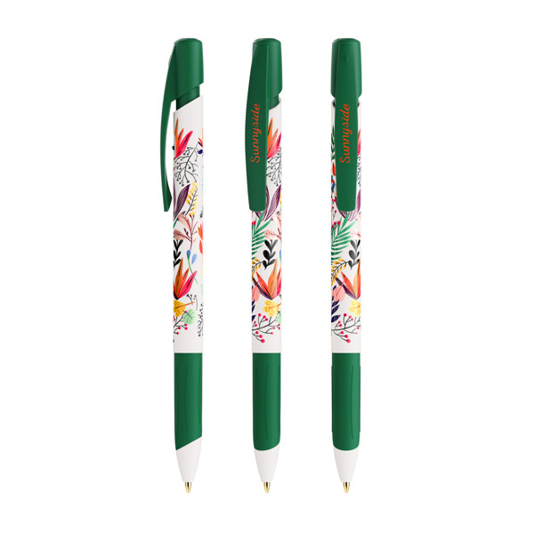 Stylo-bille BIC® Media Clic Grip Ecolutions - Blanc/Vert