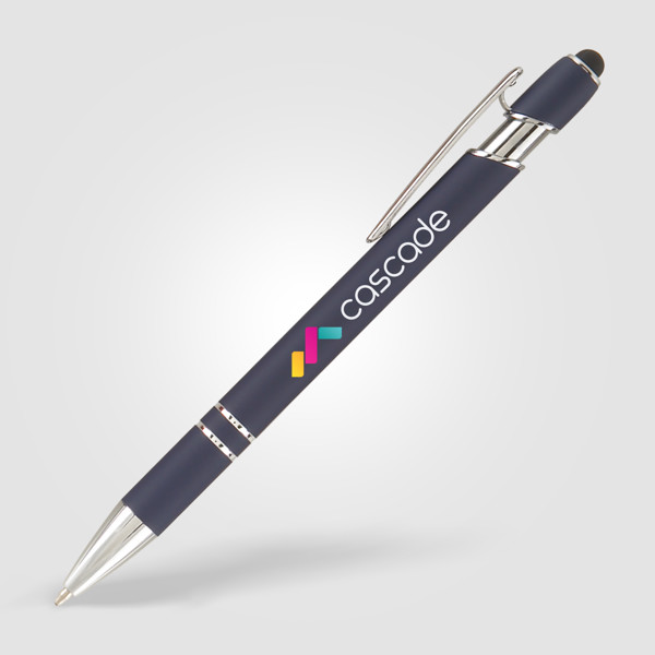 Stylo Prince Softy avec Stylet - Bleu / Jet d’encre 4 couleurs