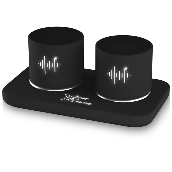 Coppia di speaker stereo luminosi SCX.design S40 con base