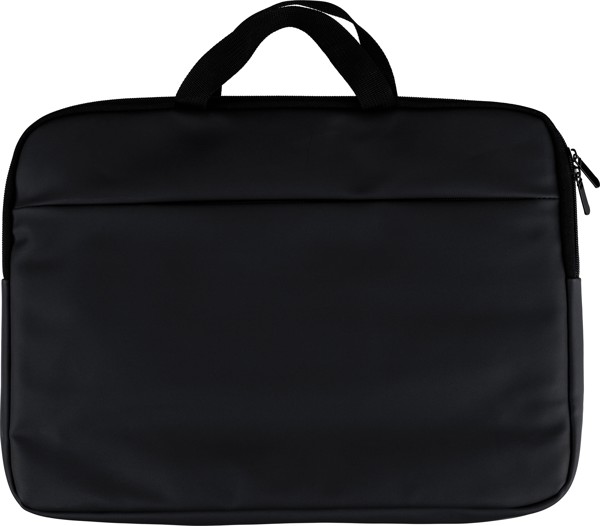 Gerecyclede PU laptoptas Rafi - zwart