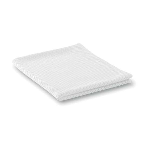 Športna brisača Taoru, 800x300 mm, mešanica mikrovlaken - Bela