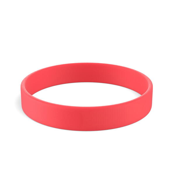 Customised silicone wristbands (12mm width) - Bright Red / 18x1.2x0.2cm