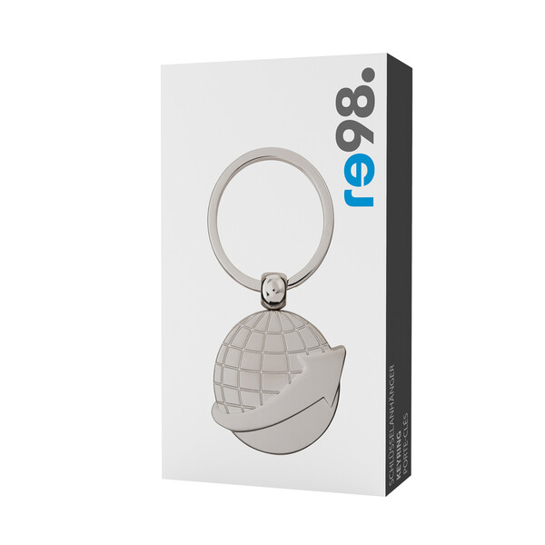 Key Ring WORLD TRIP - matt-silver finish