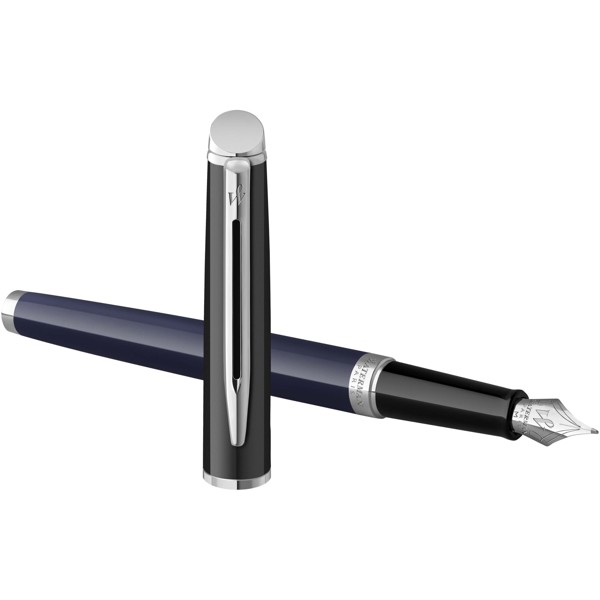 Hemisphere colour blocking fountain pen with palladium trim (blue ink) - Blue / Black