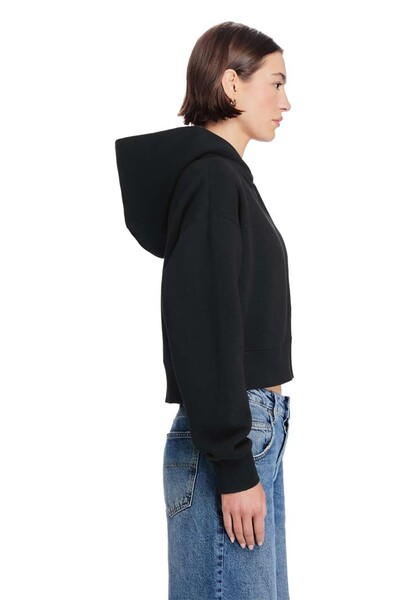 Womens Relaxed Crop Zip - Black / XS