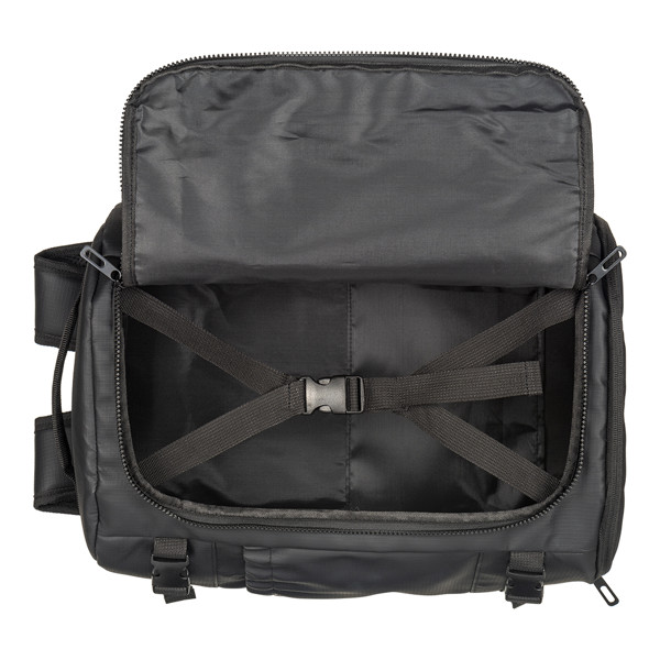 Cabin Size Travel Backpack With Laptop Holder (15) In 600D Polyester With Pu Coating - Black