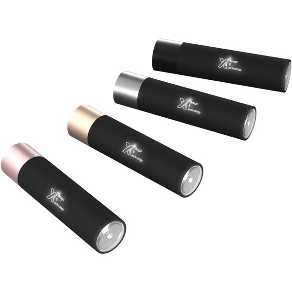 Torcia luminosa SCX.design F10 da 2.500 mAh - Argento / Bianco
