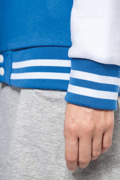 Unisex Teddy Fleece Jacket - Light Royal Blue / White / XS