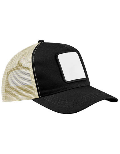 Appliqué Patch 5 Panel Trucker - Black / Stone / One Size