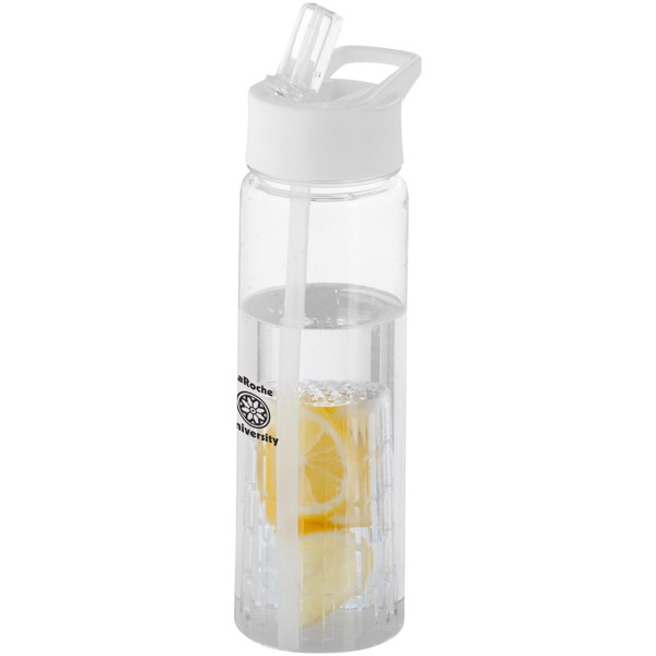 Tutti frutti 740 ml Tritan™ Sportflasche mit Infuser - transparent / weiss