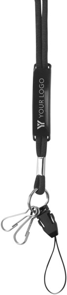 Lanyard de poliéster e PVC Ariel - Black