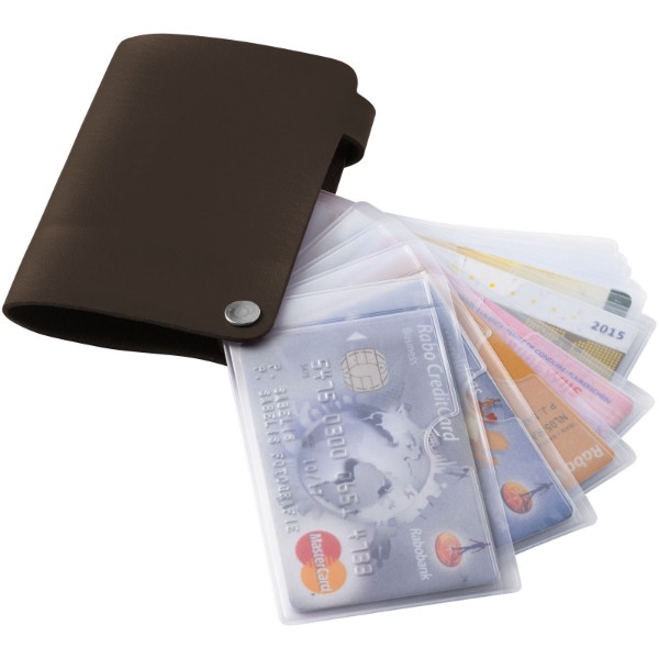 Valencia card holder with 10 slots - Brown
