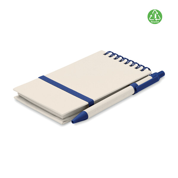 Carnet en carton de lait recycl Mito Set - Bleu