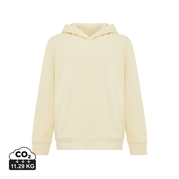 Dětská mikina s bočními kapsami IQONIQ Yengo z rec. bavlny - Cream Yellow / 78