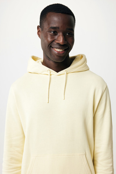 Lehká mikina s kapucí Iqoniq Rila z recykl. bavlny - Cream Yellow / XS