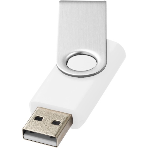 Memoria USB básica de 2 GB "Rotate" - Blanco / Plateado