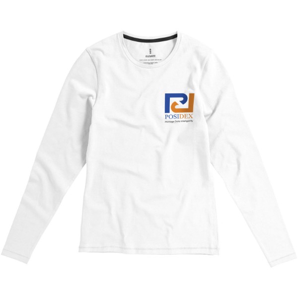 Ponoka langærmet økologisk t-shirt til kvinder - Hvid / L