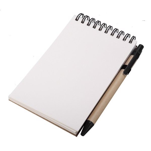 Kraft notepad with ballpen - Black / Beige