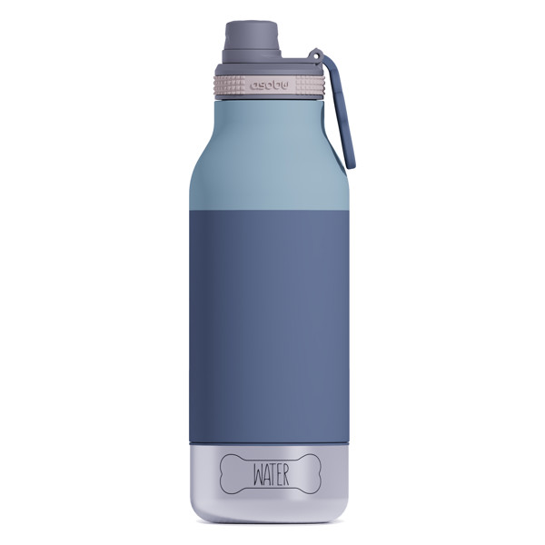 Asobu® Buddy Bottle: Portable Water Bottle with Dog Bowl - Pastel Blue