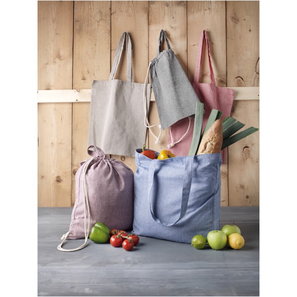 Pheebs 210 g/m² recycled drawstring bag 6L - Heather Blue