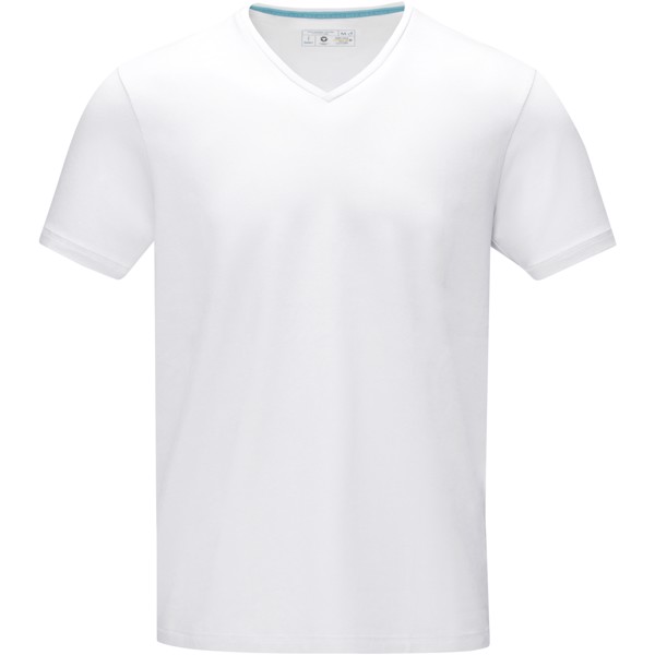 Kawartha short sleeve men's GOTS organic V-neck t-shirt - White / XS