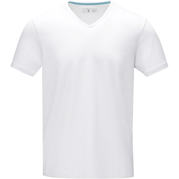 Kawartha short sleeve men's organic V-neck t-shirt - White / 2XL