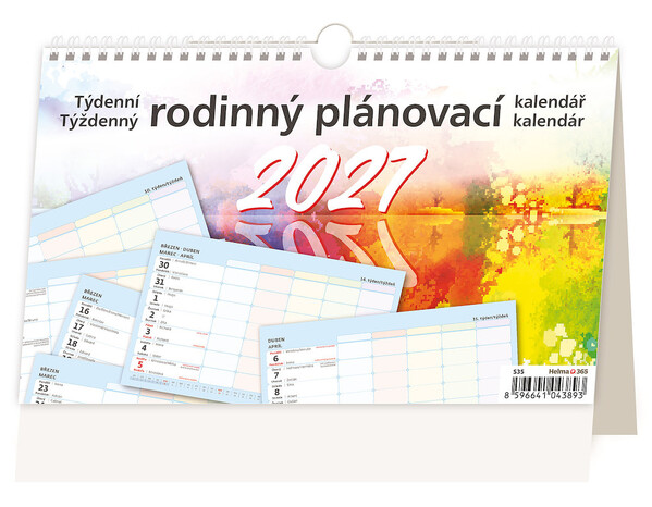 Plánovací stolní kalendář Týdenní rodinný plánovací 2027