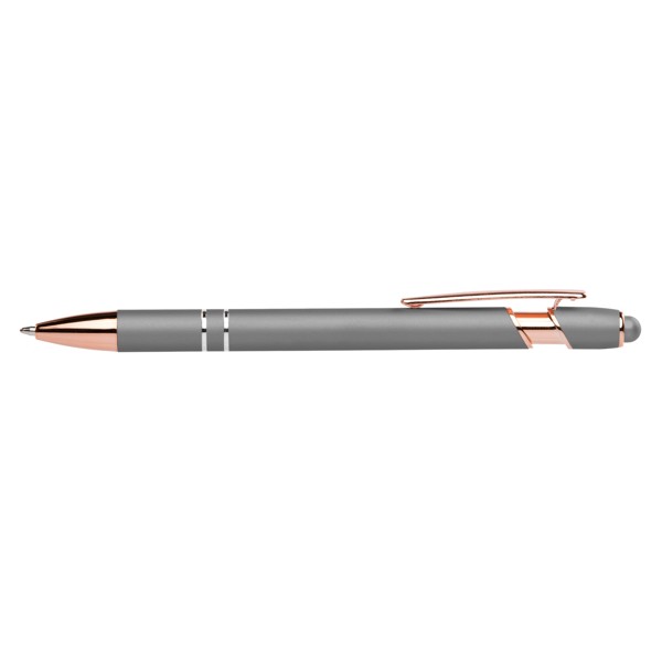 Stylo Prince Softy Rose Gold Métallique avec Stylet - Argent / Laser