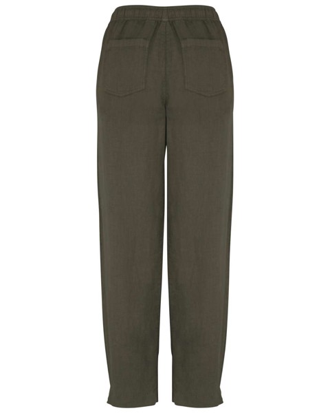 Eco-Friendly Ladies' Linen Washed Effect Trousers - S