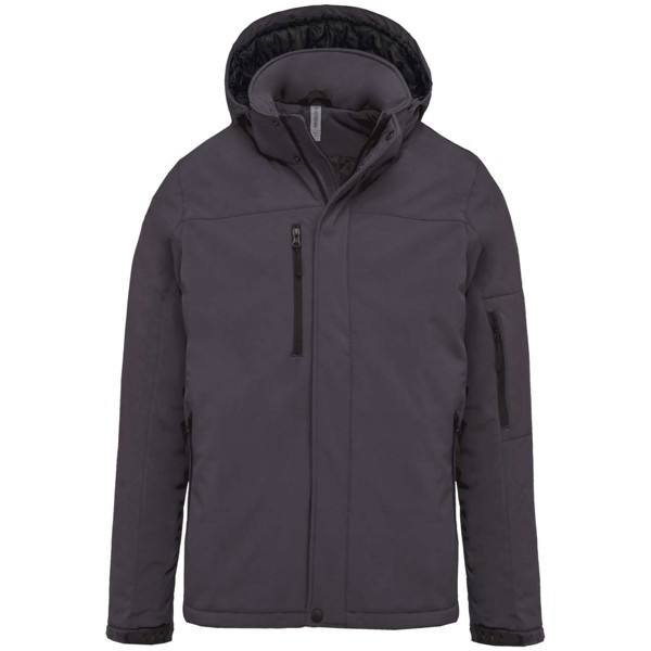 Men's Hooded Softshell Lined Parka - Titanium / XL