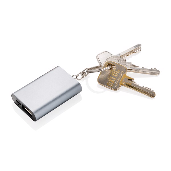 1.000 mAh keychain powerbank - Silver