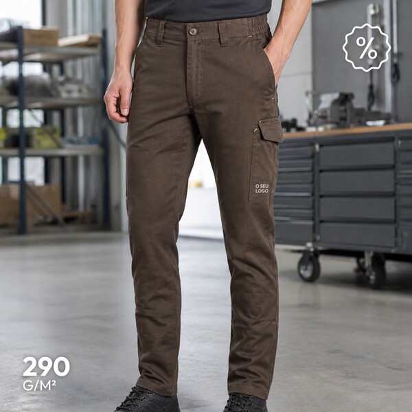 Calça de Trabalho Power Stretch  - Castanho Kraft 