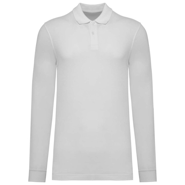 MUŠKA ORGANSKA POLO MAJICA DUGIH RUKAVOVA 180 PIQUÉ - Bijela / S