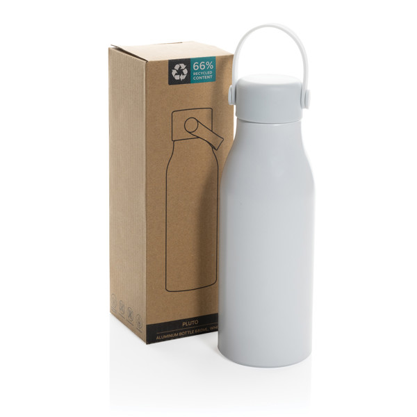 Pluto športna steklenica iz recikliranega aluminija 680 ml - Bela