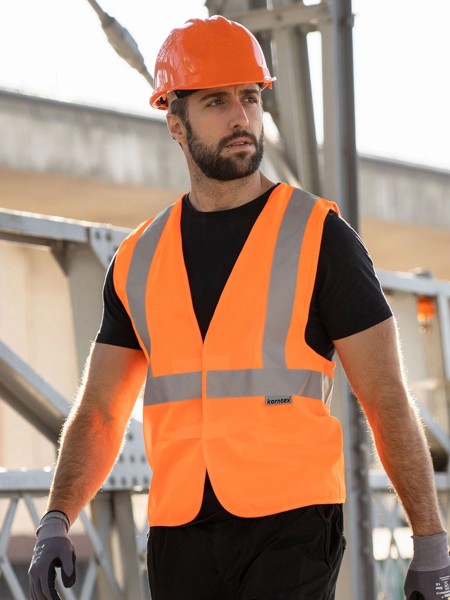 Safety Vest with 3 reflective Tapes - Yellow / XXL