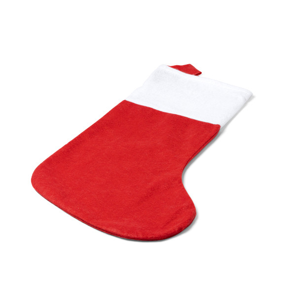 Personalised Christmas stocking with branding band and hanging strap