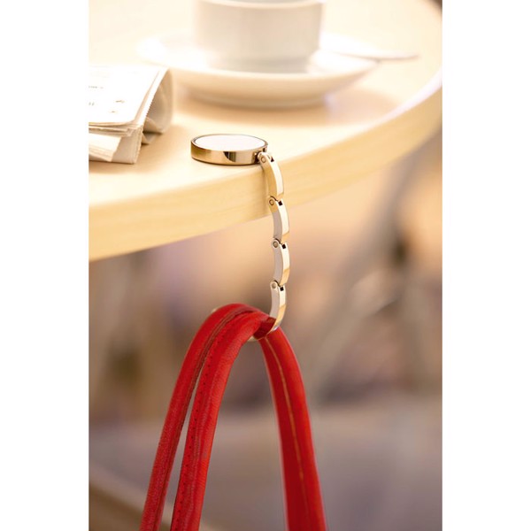 Madame metal handbag holder, foldable hook - Silver