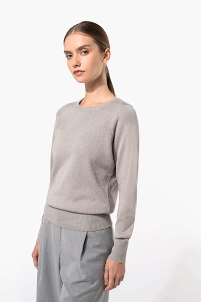 Ladies' Crew Neck Jumper - Grey Melange / 2XL