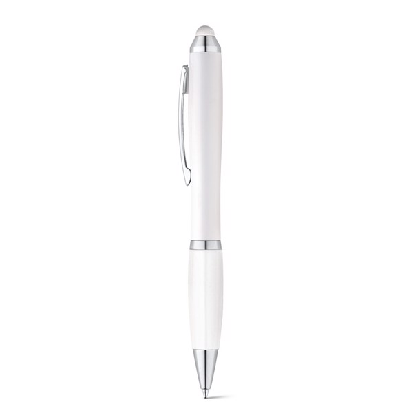 SANS. Ball pen with twist mechanism and metal clip - White