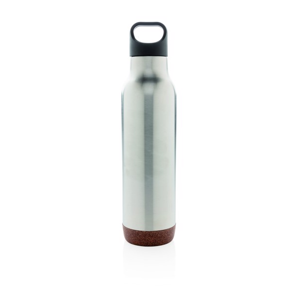 Bouteille isotherme étanche avec finition liège - Argent