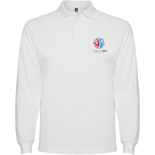 Estrella long sleeve men's polo - White / 2XL