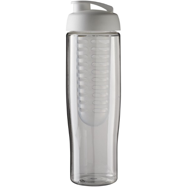 H2O Active® Tempo 700 ml Sportflasche mit Klappdeckel und Infusor - transparent / weiss