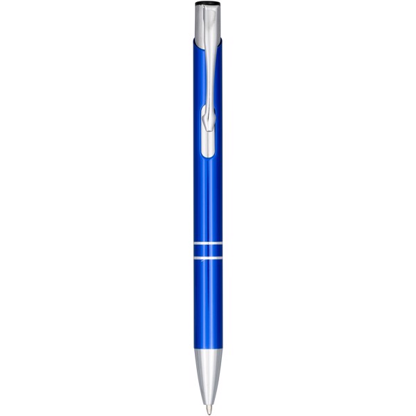 Stylo bille rétractable en aluminium anodisé Moneta (encre noire) - Bleu