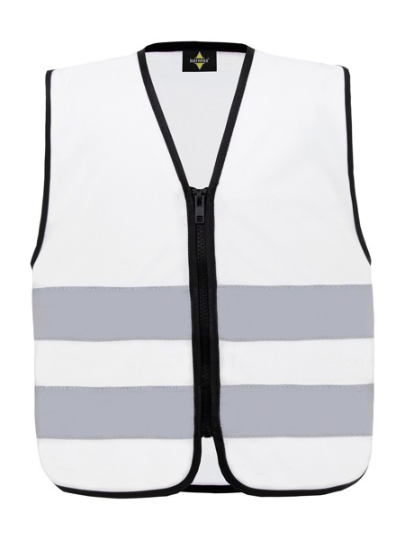 Korntex Safety Vest for Kids with Zipper "Aalborg" - White / S