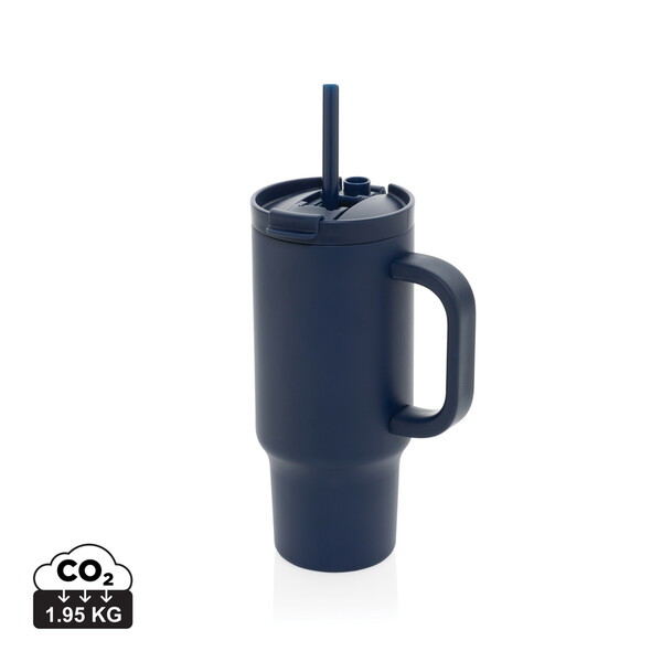 Mug 480 ml étanche en acier inoxydable recyclé RCS Cruiser - Bleu Marine